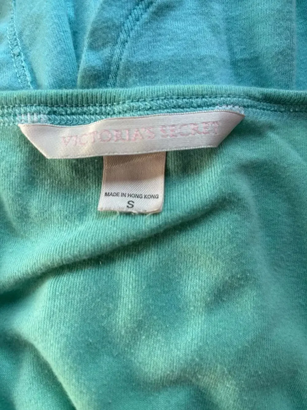 Victoria's Secret Pink Shirt Can't Get Up Women's Jr Size S Sleep Green *READ*